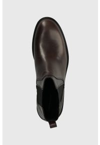 Vagabond Shoemakers sztyblety skórzane AMINA damskie kolor brązowy na płaskim obcasie 5603.001.35. Nosek buta: okrągły. Kolor: brązowy. Materiał: skóra. Obcas: na obcasie. Wysokość obcasa: niski #3