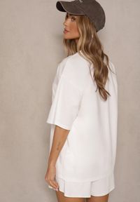 Renee - Biały Basicowy T-shirt z Bawełny Meranissea. Okazja: na co dzień. Kolor: biały. Materiał: bawełna. Styl: klasyczny, casual #4
