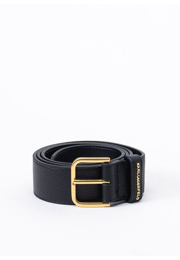 Karl Lagerfeld - Pasek damski KARL LAGERFELD K/ESSENTIAL MEDIUM GRAINY BELT. Kolor: czarny. Materiał: skóra