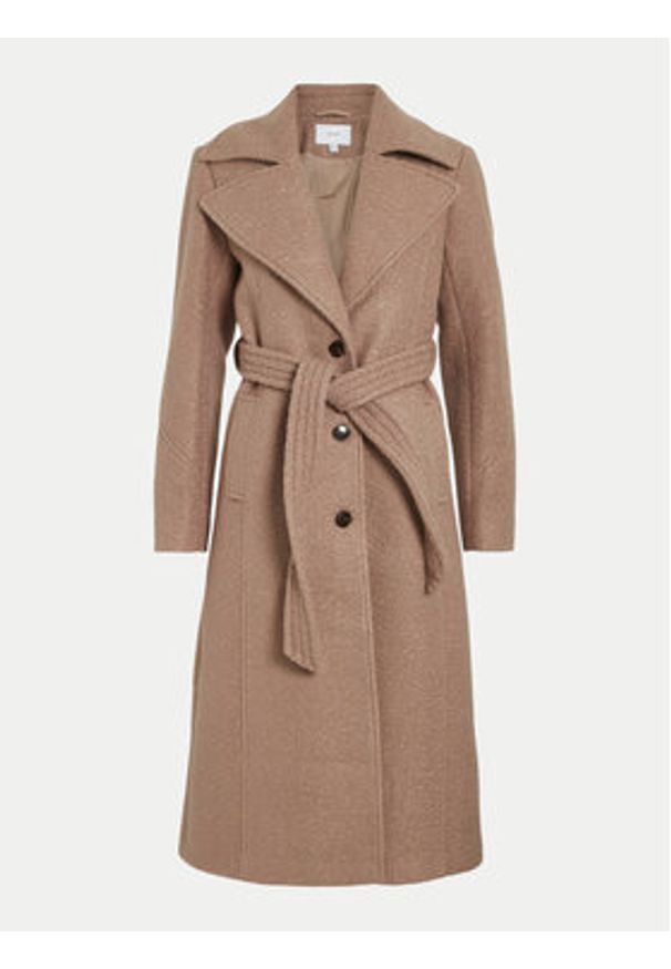 Vila Płaszcz przejściowy Jonno 14101189 Beżowy Regular Fit. Kolor: beżowy. Materiał: syntetyk