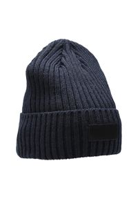 4f - H4Z22 Rubber Badge Beanie. Kolor: niebieski