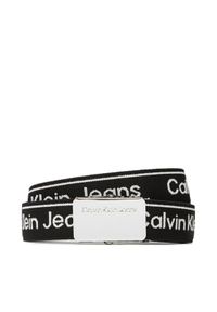 Calvin Klein Jeans Pasek Dziecięcy Logo Taupe Buckle Belt IU0IU00393 Czarny. Kolor: czarny. Materiał: materiał #1