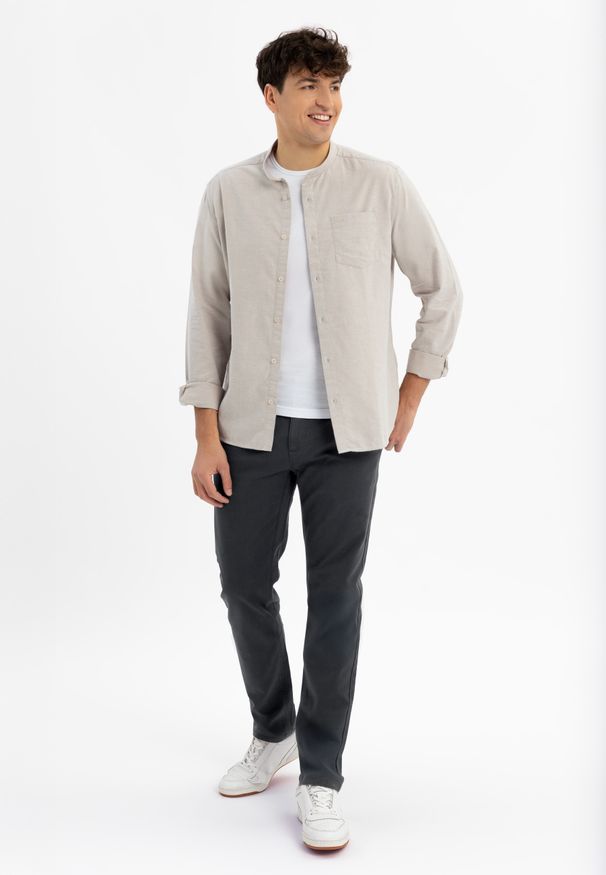 Volcano - Materiałowe spodnie R-MARSHALL. Okazja: na co dzień. Materiał: materiał. Styl: casual, klasyczny