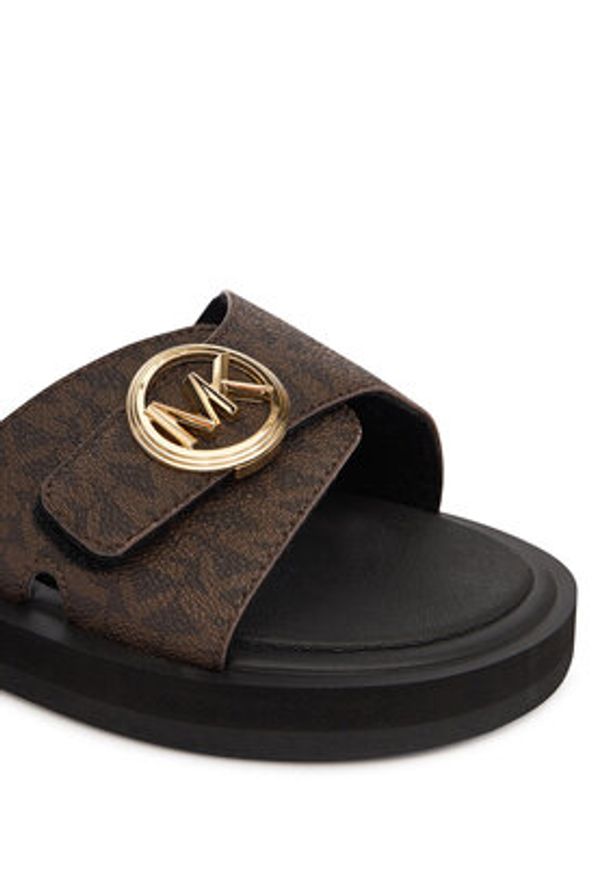 MICHAEL Michael Kors Klapki MK Pool 40R6MKFA1B Brązowy. Kolor: brązowy. Materiał: skóra