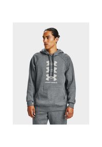 Under Armour - Bluza fitness męska UNDER ARMOUR Rival Fleece 3 Logo z kapturem. Typ kołnierza: kaptur. Kolor: szary. Sport: fitness