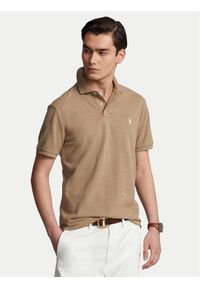 Polo Ralph Lauren Polo 710680784298 Brązowy Custom Slim Fit. Typ kołnierza: polo. Kolor: brązowy. Materiał: bawełna #1