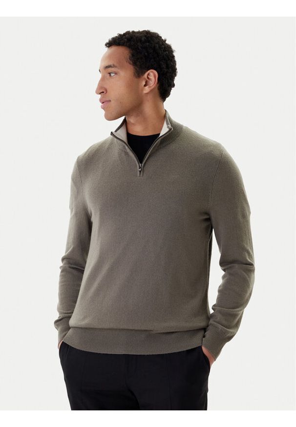 BOSS Sweter H-Hemarlo 50549984 Beżowy Regular Fit. Kolor: beżowy. Materiał: wełna