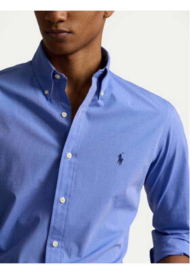 Polo Ralph Lauren Koszula 710928255003 Niebieski Custom Fit. Typ kołnierza: polo. Kolor: niebieski. Materiał: bawełna