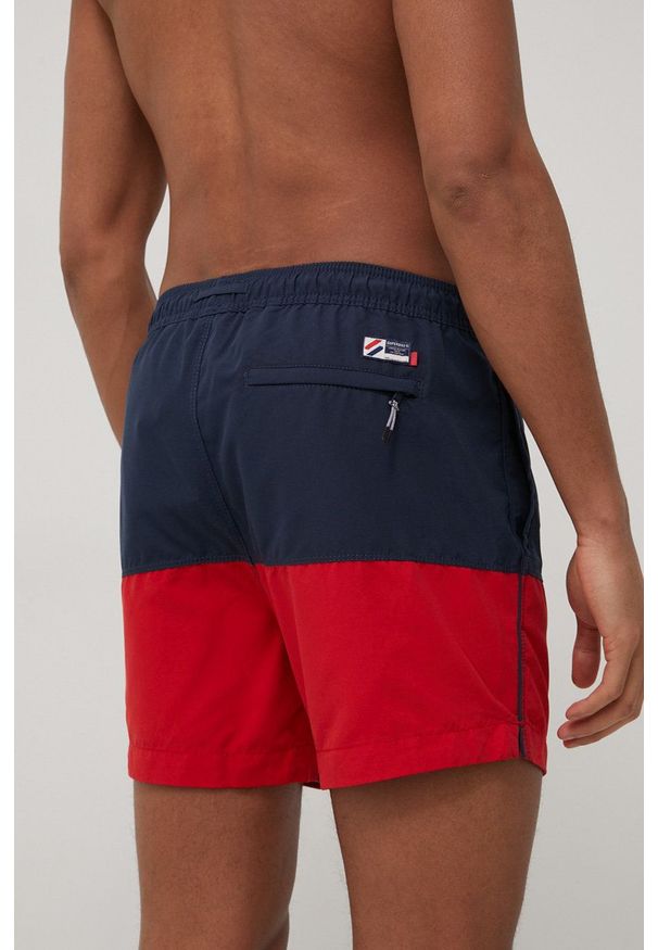 Superdry szorty kąpielowe kolor granatowy. Kolor: niebieski. Materiał: tkanina