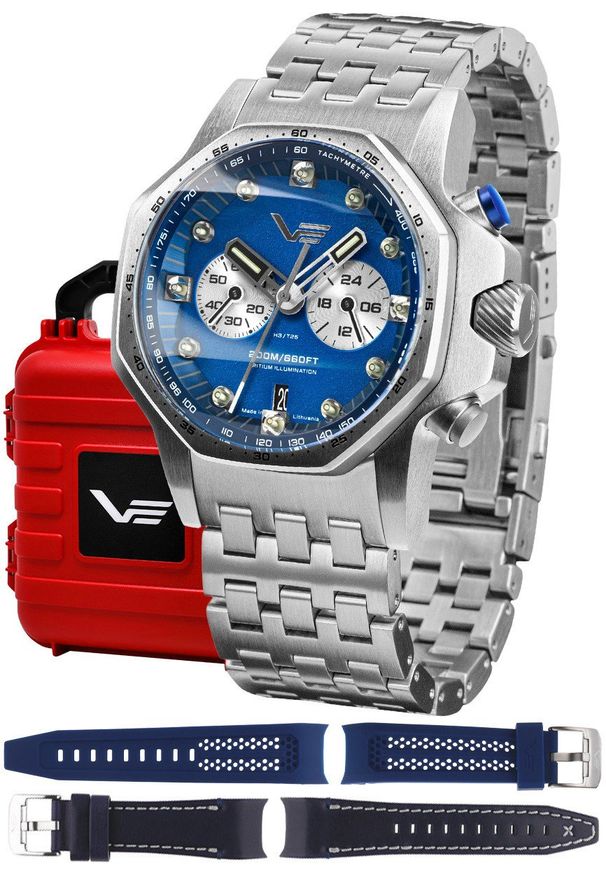 Zegarek męski Vostok Europe VK64-640A700B srebrny. Kolor: srebrny