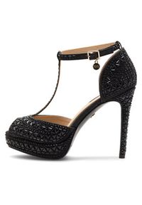 Nine West Sandały NISA SY015-1NW Czarny. Kolor: czarny. Materiał: materiał