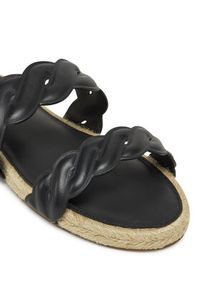 TOMMY HILFIGER - Tommy Hilfiger Espadryle Leather Rope Espadrille Mule FW0FW08503 Czarny. Kolor: czarny. Materiał: skóra #6