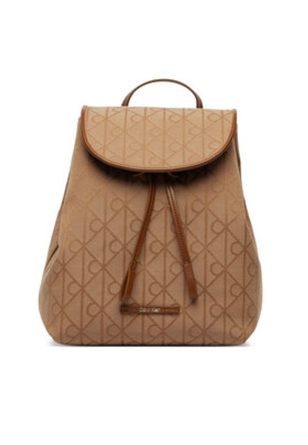 Calvin Klein Plecak Emblem Aop Jacquard LV04F3536G Brązowy. Kolor: brązowy. Materiał: materiał