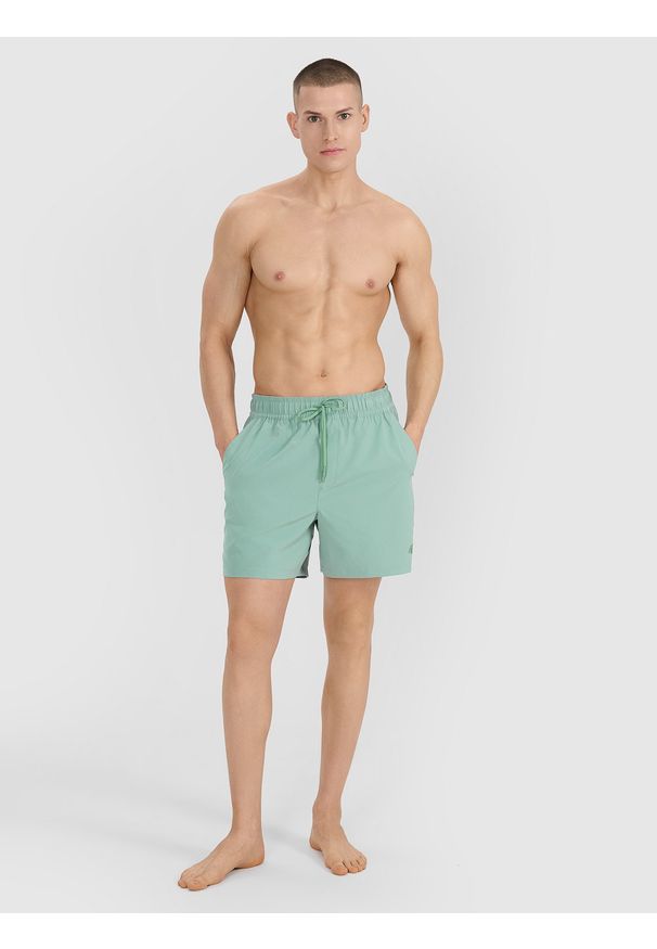 4f - 4F Spodenki plażowe męskie - oliwkowe/khaki XXL. Kolor: oliwkowy, brązowy, wielokolorowy. Materiał: włókno, materiał, syntetyk