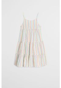 Mango Kids - Sukienka dziecięca Ande 110-164 cm. Kolor: biały. Materiał: tkanina, bawełna. Długość rękawa: na ramiączkach. Typ sukienki: rozkloszowane. Długość: midi #1