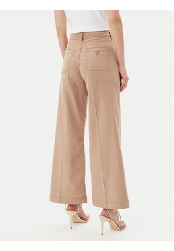 Guess Jeansy W5GA1Y WH7B1 Brązowy Wide Leg. Kolor: brązowy