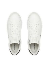 Calvin Klein Jeans Sneakersy Bold Flatf Low Lace Lth YW0YW01878 Biały. Kolor: biały. Materiał: skóra #4