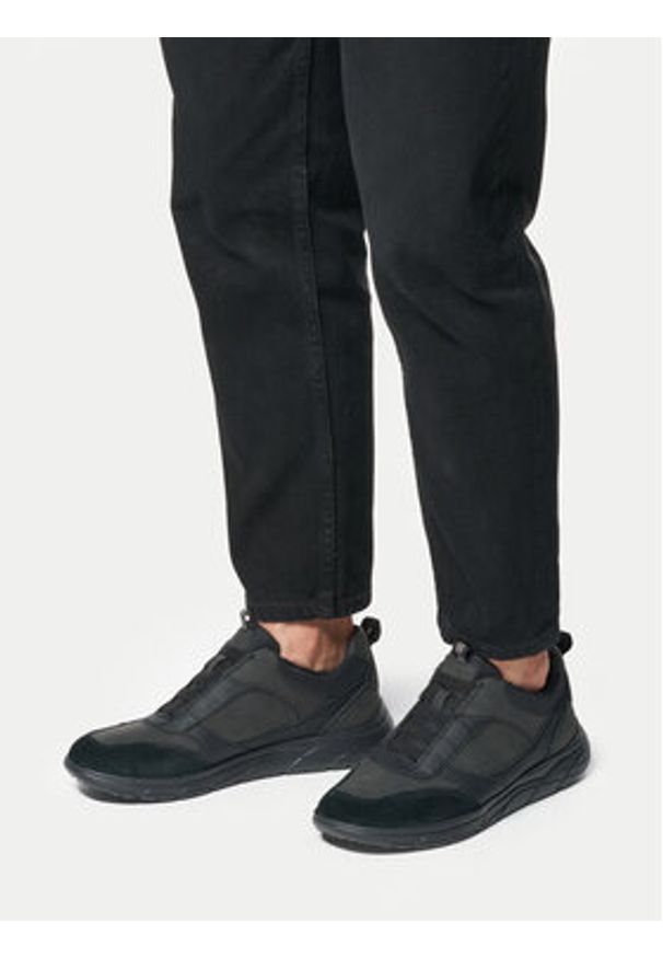 Geox Sneakersy U Portello U46E1B 0BCEK C9999 Czarny. Kolor: czarny. Materiał: skóra