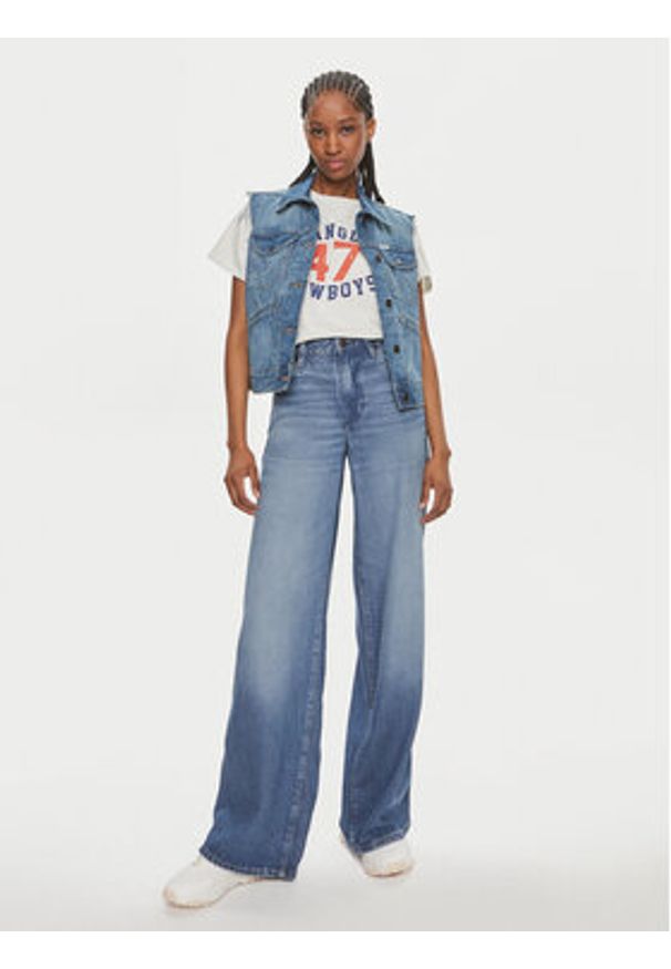 Wrangler T-Shirt 112350277 Écru Regular Fit. Materiał: bawełna
