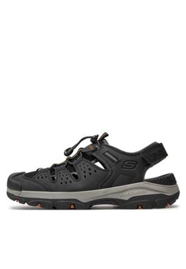 skechers - Skechers Sandały Tresmen-Menard 205113/BLK Czarny. Kolor: czarny. Materiał: skóra