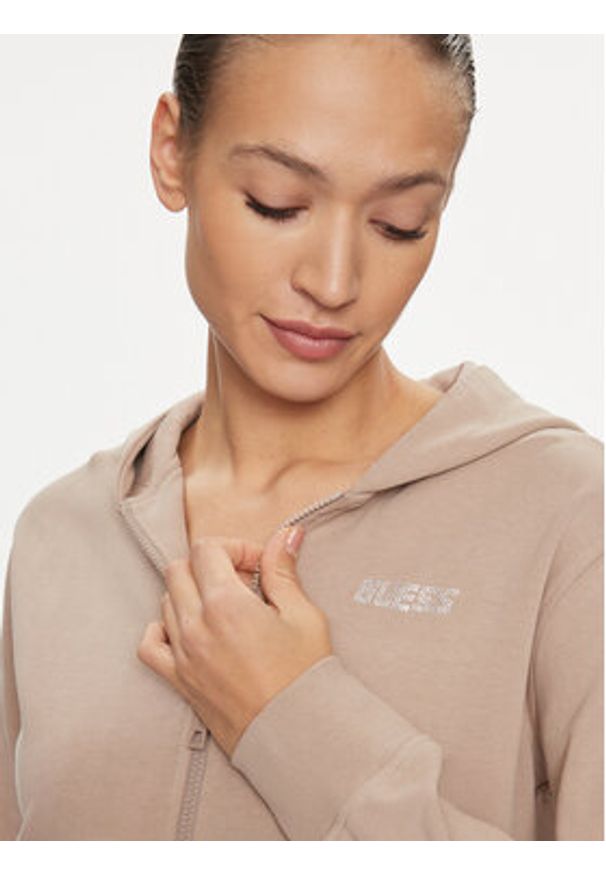 Guess Bluza Eleanora V4RQ04 KC5O0 Brązowy Regular Fit. Kolor: brązowy. Materiał: bawełna