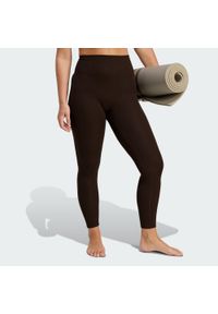 Adidas - Legginsy adidas All Me Rib 7/8. Stan: podwyższony. Kolor: brązowy. Sport: joga i pilates #1