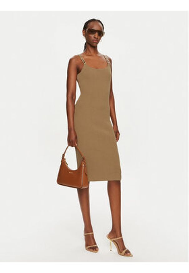 MICHAEL Michael Kors Sukienka dzianinowa MT482IL33D Brązowy Slim Fit. Kolor: brązowy. Materiał: wiskoza