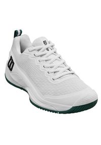 Buty do tenisa męskie Wilson Rush Pro 4.5. Zapięcie: sznurówki. Kolor: biały. Materiał: syntetyk, materiał, tkanina. Szerokość cholewki: normalna. Sport: tenis #1