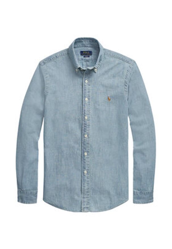 Polo Ralph Lauren Koszula Core Replen 710548538 Niebieski Slim Fit. Typ kołnierza: polo. Kolor: niebieski. Materiał: bawełna