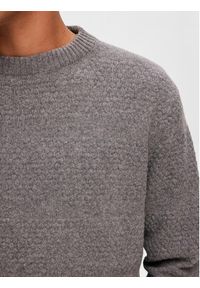 Selected Homme Sweter 16090155 Szary Regular Fit. Kolor: szary. Materiał: wełna #5