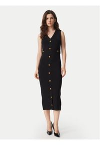 MICHAEL Michael Kors Sukienka dzianinowa MT683J25ZV Czarny Slim Fit. Kolor: czarny. Materiał: syntetyk #1