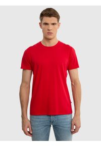 Big-Star - Koszulka męska bawełniana czerwona Basicer 603. Okazja: na co dzień. Kolor: czerwony. Materiał: bawełna. Styl: casual, elegancki #5