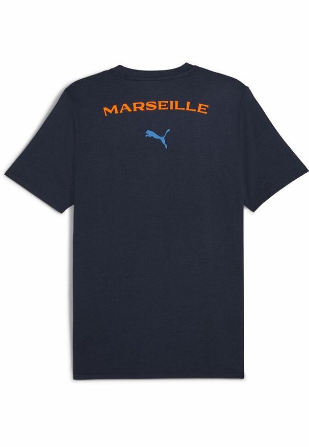 Puma - Męska koszulka Casuals Olympique Marsylia PUMA. Kolor: pomarańczowy, niebieski, żółty, wielokolorowy