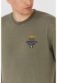 Aeronautica Militare - AERONAUTICA MILITARE Męska zielona bluza. Kolor: zielony. Wzór: haft