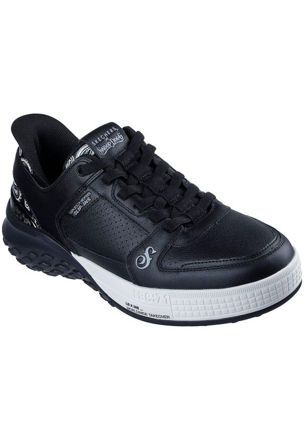 skechers - Adidasy Skechers Sizzle - Snoop Sizzl, Mężczyźni. Kolor: czarny. Materiał: skóra ekologiczna, materiał. Sport: fitness
