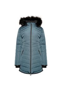 DARE 2B - Damski płaszcz turystyczny zimowy długi Striking II. Kolor: szary, niebieski, wielokolorowy. Długość: długie. Sezon: zima. Sport: narciarstwo