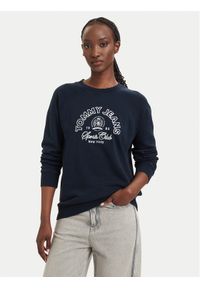 Tommy Jeans Bluza Heritage Logo DW0DW22821 Granatowy Regular Fit. Kolor: niebieski. Materiał: bawełna #1