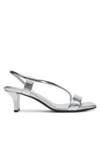 Calvin Klein Sandały Heel Sandal 50 Squared Metallic HW0HW02560 Srebrny. Kolor: srebrny. Materiał: skóra #1
