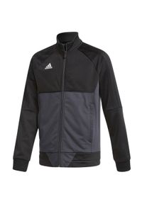 Adidas - Bluza dla dzieci adidas Tiro 17 Polyester Jacket Junior czarno-szara AY2876. Kolor: wielokolorowy, czarny, szary