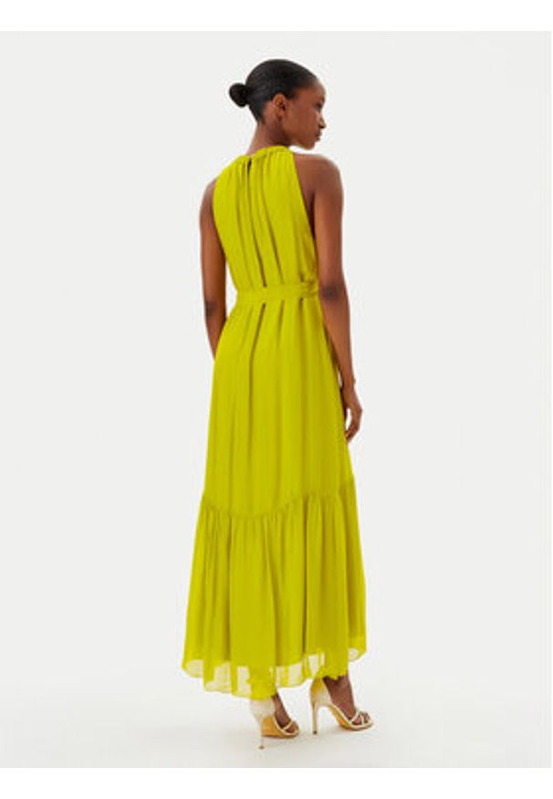 Haveone Sukienka letnia AFF-N004 Zielony Loose Fit. Kolor: zielony. Materiał: jedwab, wiskoza. Sezon: lato