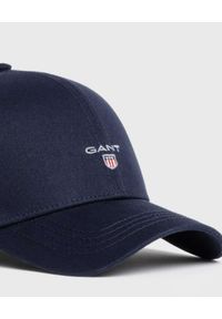 GANT - Granatowa czapka z daszkiem. Kolor: niebieski. Materiał: bawełna. Wzór: haft, aplikacja. Styl: casual #2
