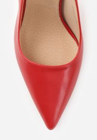 Born2be - Czerwone Szpilki VICES z Odkrytą Piętą i Skórzaną Wkładką Kiladria. Okazja: na co dzień, na spotkanie biznesowe. Zapięcie: sprzączka. Kolor: czerwony. Materiał: skóra. Obcas: na szpilce. Styl: casual, biznesowy, elegancki, klasyczny #4