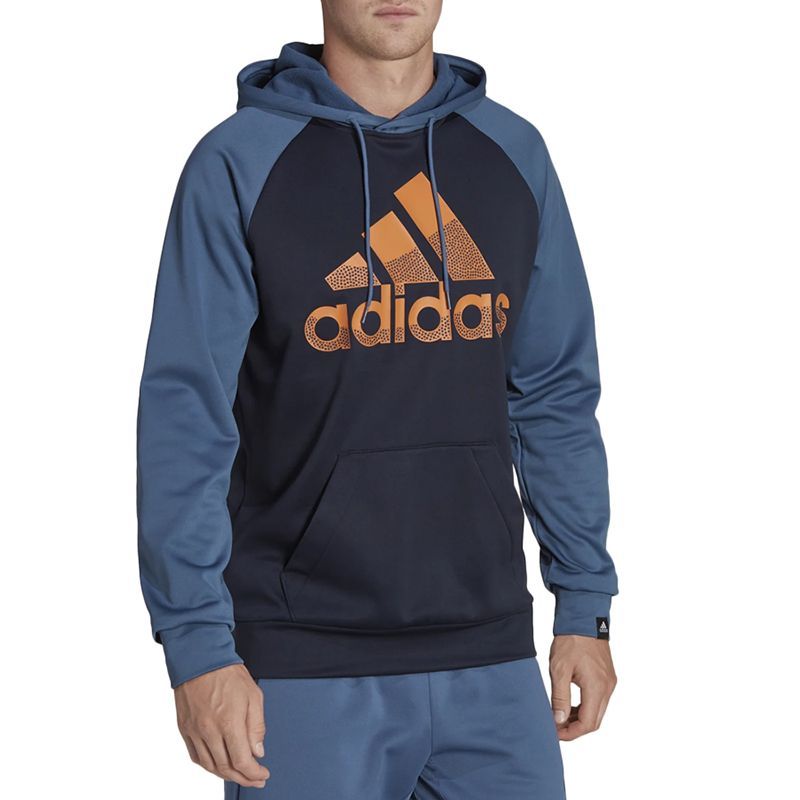 Czarna bluza Adidas z aplikacjami, sportowa, z kapturem