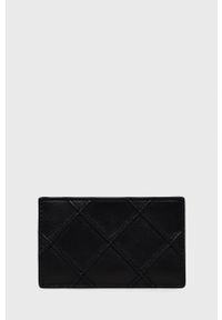 Tory Burch etui na karty skórzane damski kolor czarny. Kolor: czarny. Materiał: skóra. Wzór: gładki #3