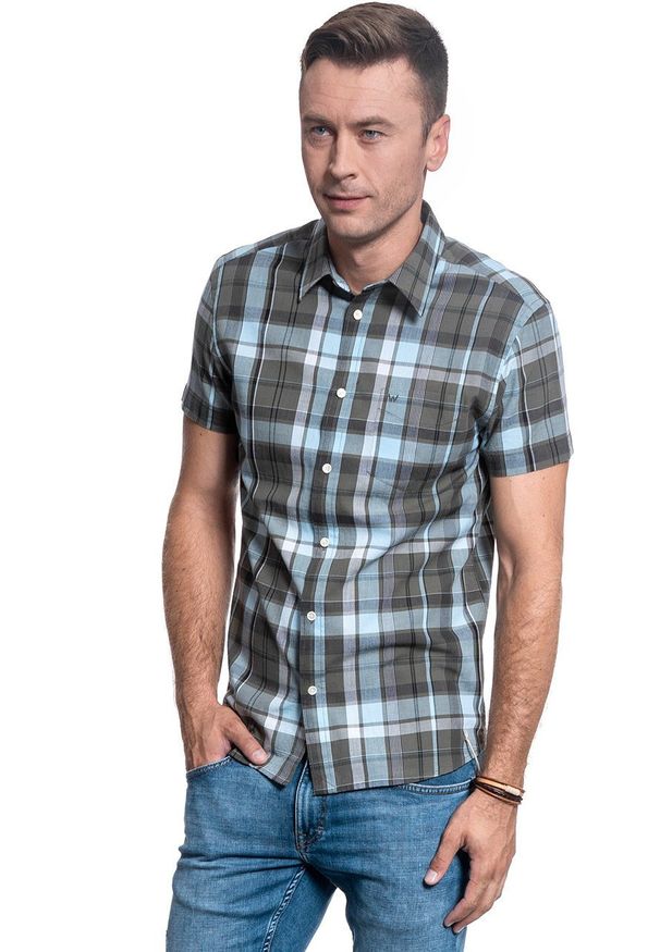 Wrangler - KOSZULA MĘSKA WRANGLER SS 1 PKT SHIRT DUSTY OLIVE W5J14MX45 112130163