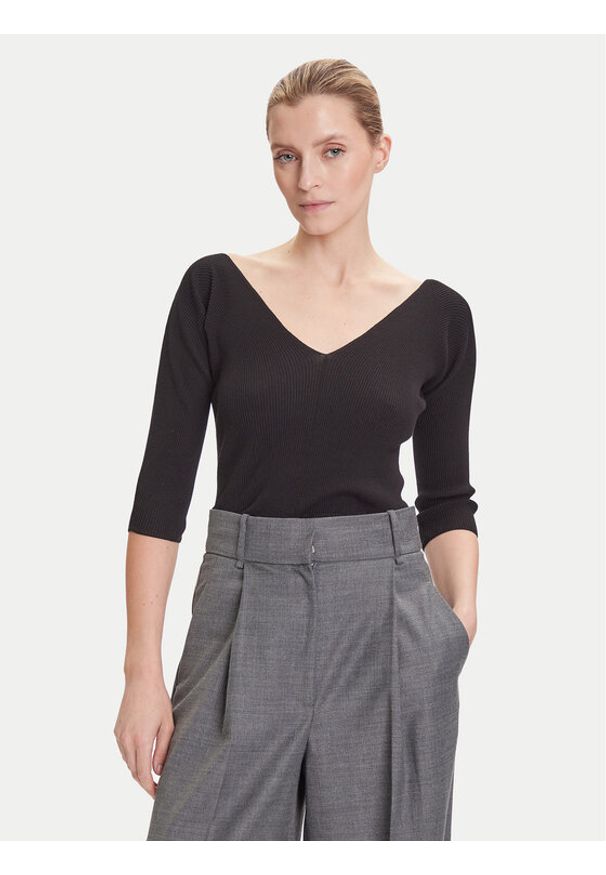 Weekend Max Mara Bluzka Oceano 2525366031 Czarny Slim Fit. Kolor: czarny. Materiał: wiskoza