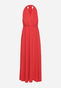 Born2be - Czerwona Koktajlowa Sukienka Multiway z Wiskozą i Wiązaniem na Szyi Lilazza. Okazja: na imprezę. Typ kołnierza: dekolt w kształcie V. Kolor: czerwony. Materiał: wiskoza. Typ sukienki: rozkloszowane. Styl: wizytowy #7
