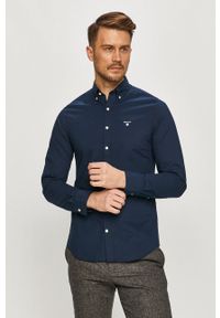 GANT - Gant - Koszula bawełniana. Okazja: na co dzień. Typ kołnierza: button down. Kolor: niebieski. Materiał: bawełna. Długość: długie. Wzór: gładki. Styl: casual #1