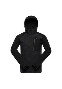 ALPINE PRO - Kurtka softshell męska Alpine Pro Hoor. Kolor: czarny. Materiał: softshell. Sport: turystyka piesza #1