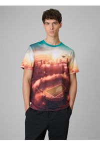 4f - 4F T-shirt regular z nadrukiem męski - multikolor XXL. Okazja: na co dzień. Kolor: wielokolorowy. Materiał: materiał. Wzór: nadruk. Styl: casual #1